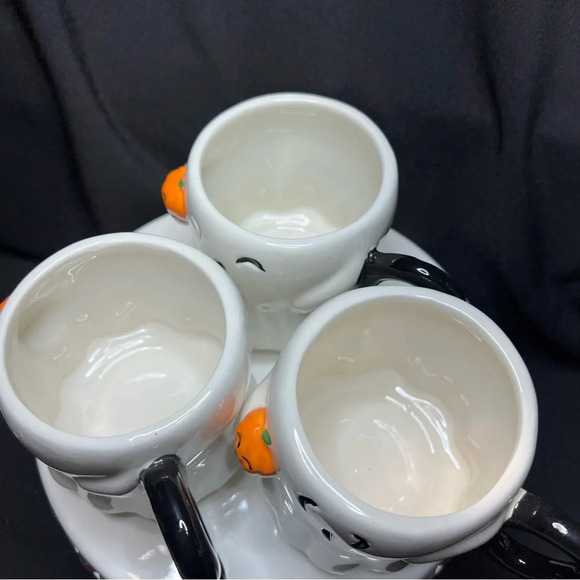 Goblin & Ghoul Ceramic Halloween Stacked BOO Ghost w/ Pumpkin Pal Coffee Mugs - Picture 11 of 12